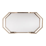 Champagne Iron And Mirrored Glass Rolling Bar Cart - Homeroots