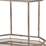 Champagne Iron And Mirrored Glass Rolling Bar Cart - Homeroots - Flyclothing LLC