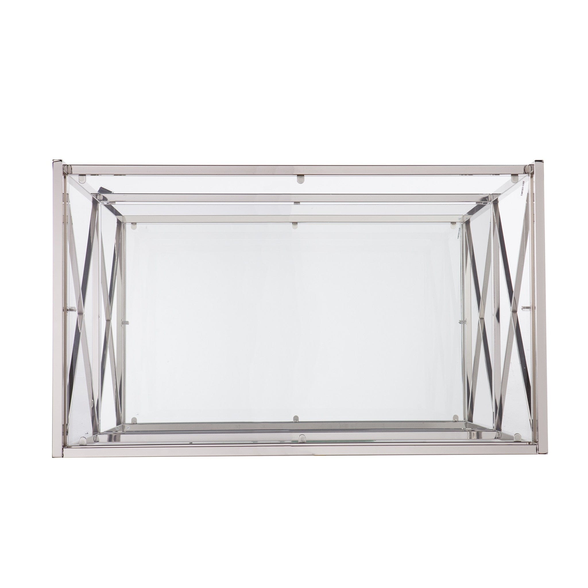 Silver Metal And Mirrored Glass Bar Cart - Homeroots