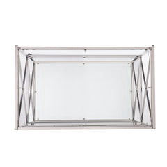 Silver Metal And Mirrored Glass Bar Cart - Homeroots