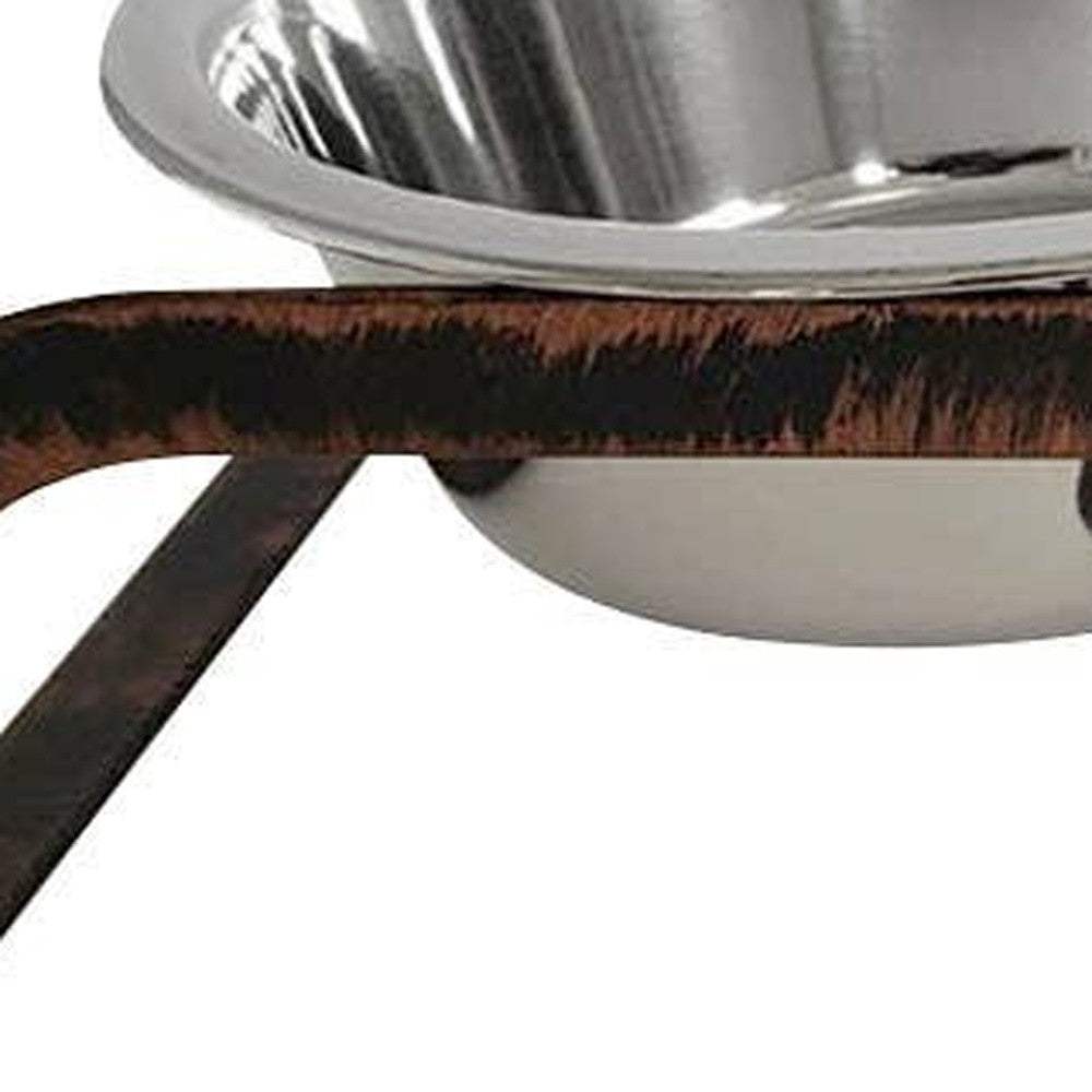 Rustic Elevated 16oz Two Bowl Dog Feeding Station - Homeroots - Flyclothing LLC