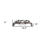 Rustic Elevated 32oz Two Bowl Dog Feeding Station - Homeroots - Flyclothing LLC