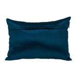 Blue and Aqua Beaded Embroidered Decorative Throw Pillow - Homeroots