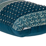 Blue and Aqua Beaded Embroidered Decorative Throw Pillow - Homeroots