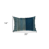 Blue and Aqua Beaded Embroidered Decorative Throw Pillow - Homeroots - Flyclothing LLC