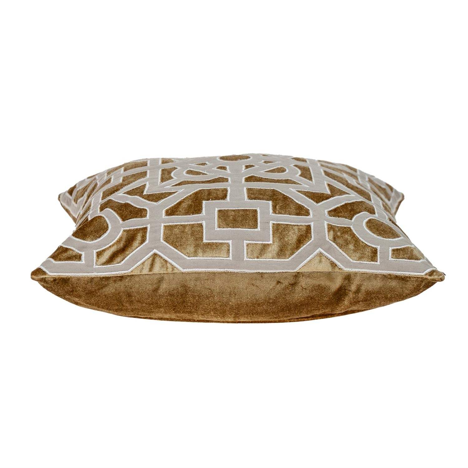 18 X 18 Gold Abstract Velvet Throw Pillow - Homeroots - Flyclothing LLC