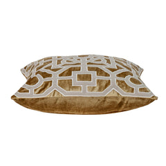 18 X 18 Gold Abstract Velvet Throw Pillow