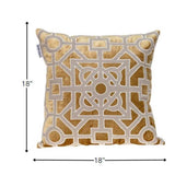 18 X 18 Gold Abstract Velvet Throw Pillow - Homeroots - Flyclothing LLC
