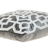 18" Gray and White Velvet Throw Pillow - Homeroots - Flyclothing LLC