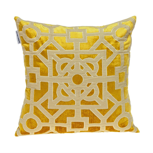 18" Mustard Yellow Velvet Throw Pillow - Homeroots