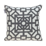 18" Gray and White Velvet Throw Pillow - Homeroots