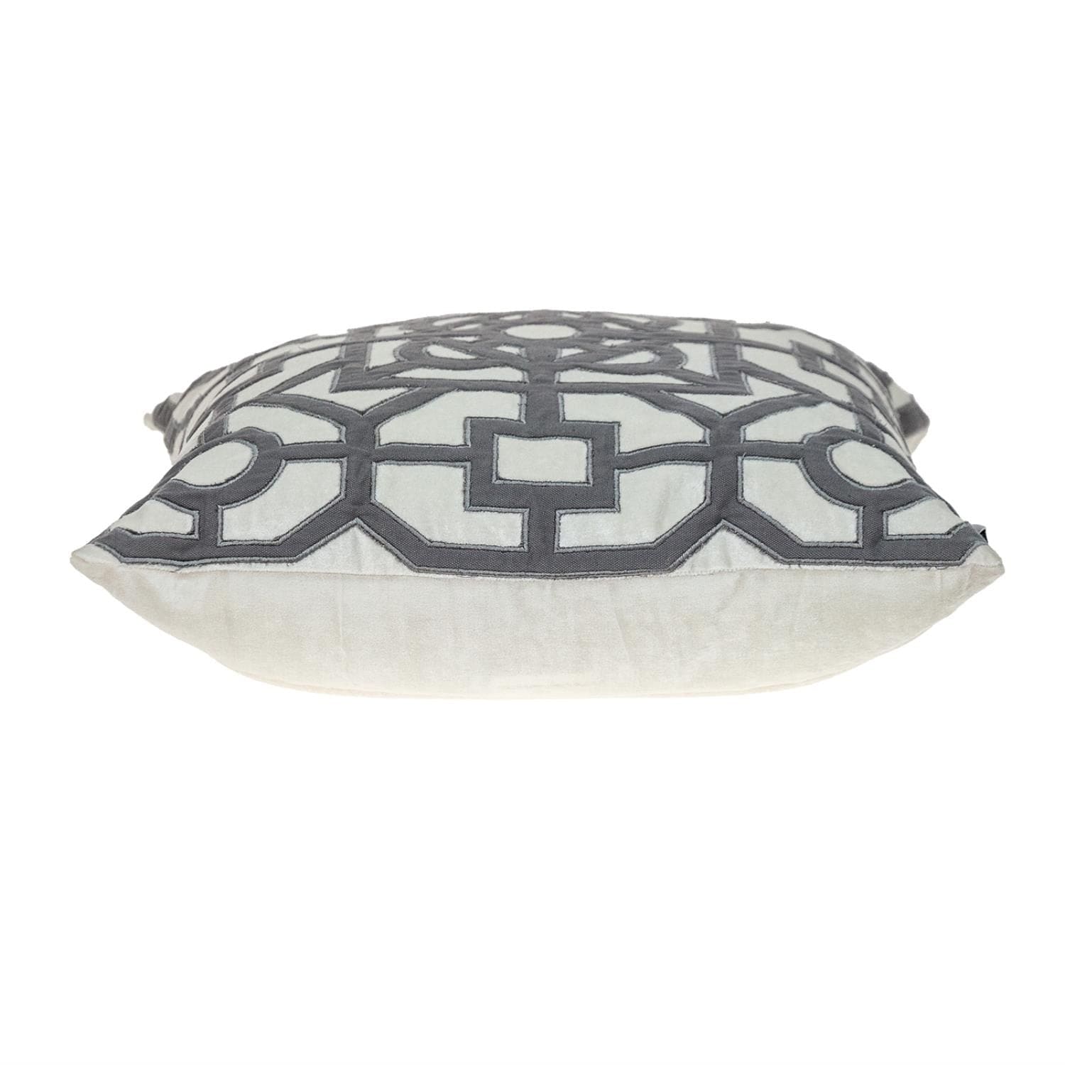 18" Gray and White Velvet Throw Pillow - Homeroots - Flyclothing LLC