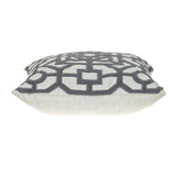 18" Gray and White Velvet Throw Pillow - Homeroots
