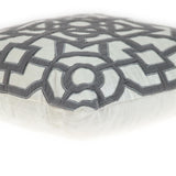 18" Gray and White Velvet Throw Pillow - Homeroots