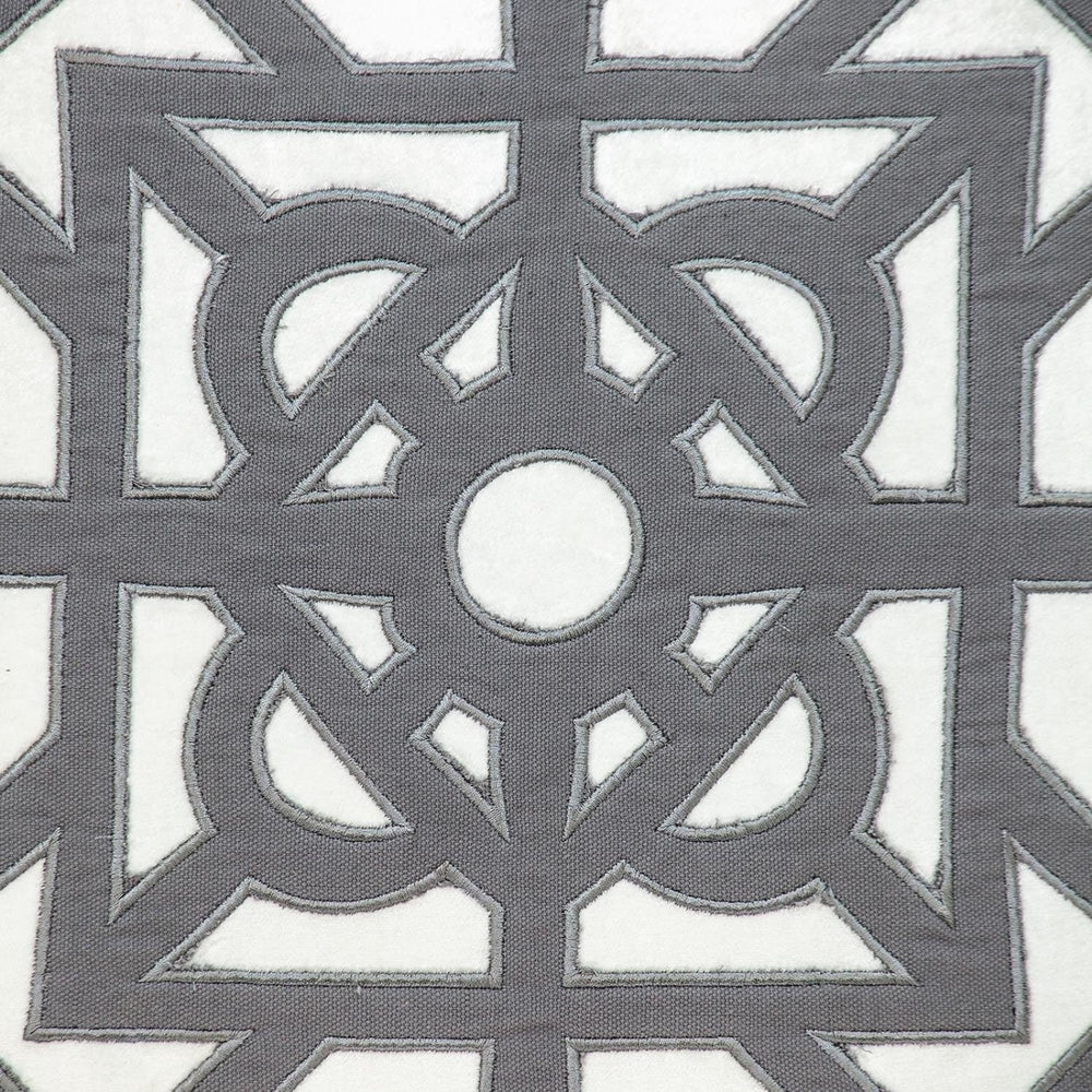 18" Gray and White Velvet Throw Pillow - Homeroots - Flyclothing LLC