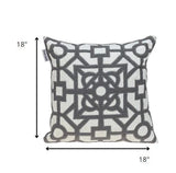 18" Gray and White Velvet Throw Pillow - Homeroots - Flyclothing LLC