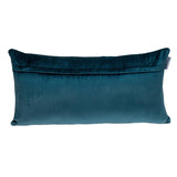 12" X 24" Sea Green Striped Velvet Throw Pillow - Homeroots
