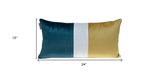 12" X 24" Sea Green Striped Velvet Throw Pillow - Homeroots - Flyclothing LLC