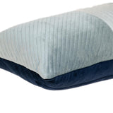 12" X 24" Navy Blue Striped Velvet Throw Pillow - Homeroots - Flyclothing LLC