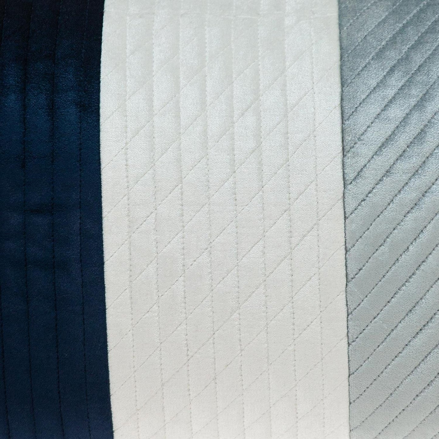 12" X 24" Navy Blue Striped Velvet Throw Pillow - Homeroots - Flyclothing LLC