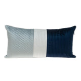 12" X 24" Navy Blue Striped Velvet Throw Pillow - Homeroots - Flyclothing LLC