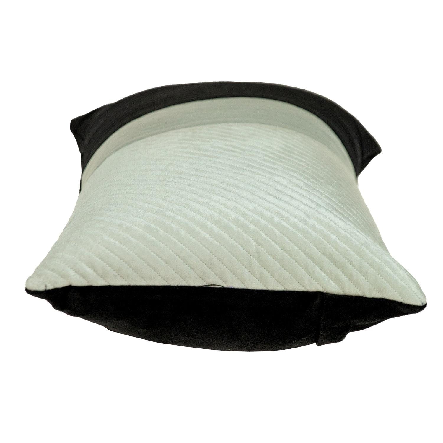 12" X 24" Black and White Striped Velvet Throw Pillow - Homeroots - Flyclothing LLC
