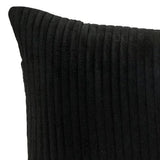 12" X 24" Black and White Striped Velvet Throw Pillow - Homeroots