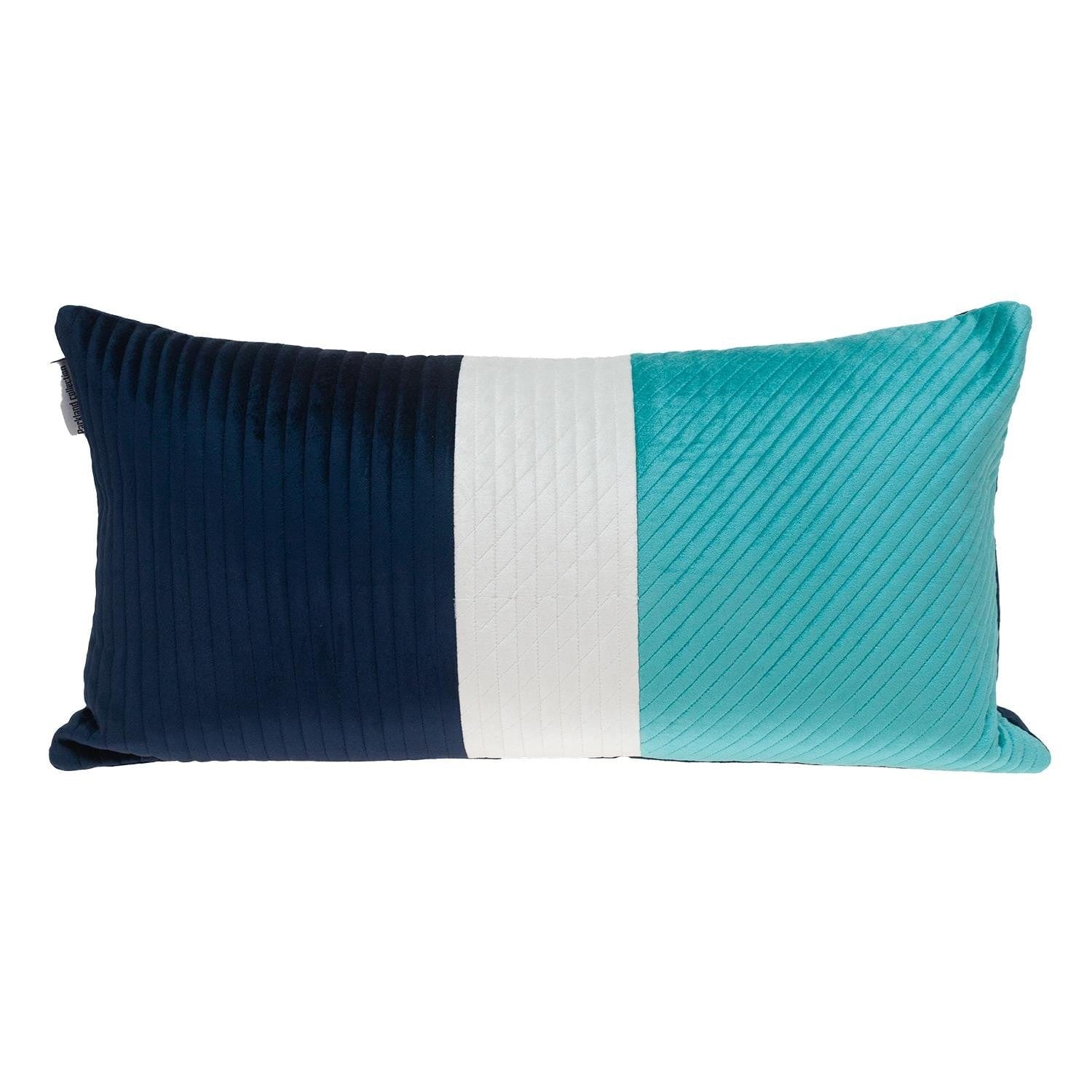 12" X 24" Navy Blue Striped Velvet Throw Pillow - Homeroots - Flyclothing LLC