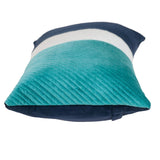 12" X 24" Navy Blue Striped Velvet Throw Pillow - Homeroots