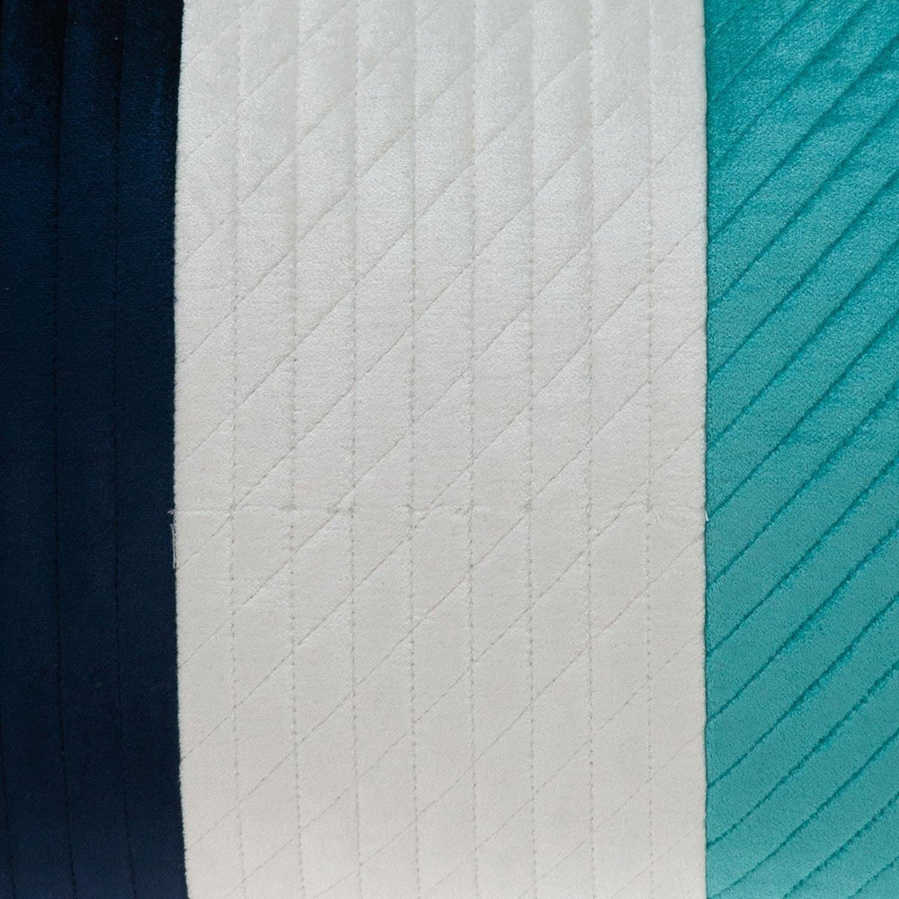 12" X 24" Navy Blue Striped Velvet Throw Pillow - Homeroots - Flyclothing LLC