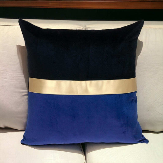Black Gold and Blue Tufted Velvet Square Pillow - Homeroots - Flyclothing LLC