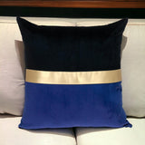 Black Gold and Blue Tufted Velvet Square Pillow - Homeroots