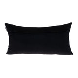 12" X 24" Black Blue and Gold Striped Velvet Throw Pillow - Homeroots