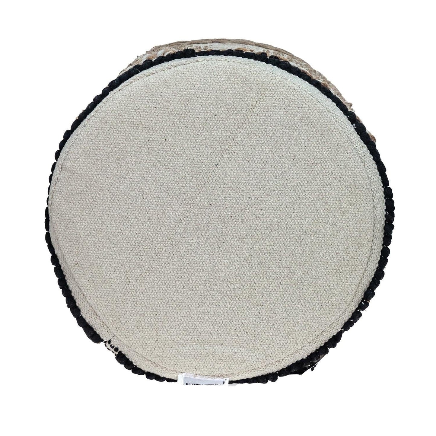 16" Beige Jute And Brown Round Abstract Ottoman - Homeroots - Flyclothing LLC