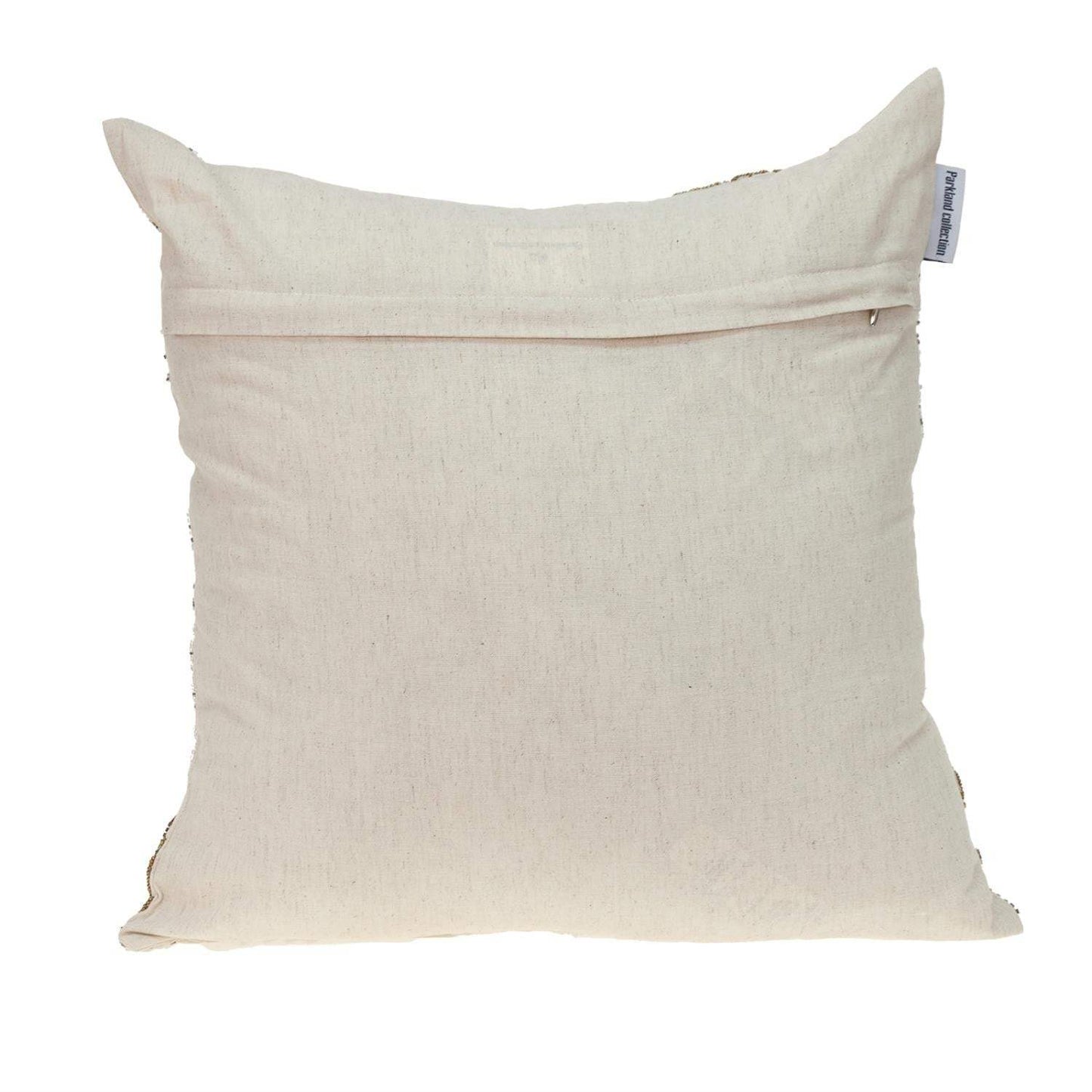 Natural and Golden Metallic Beaded Decorative Throw Pillow - Homeroots - Flyclothing LLC