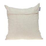 Natural and Golden Metallic Beaded Decorative Throw Pillow - Homeroots