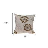 Natural and Golden Metallic Beaded Decorative Throw Pillow - Homeroots