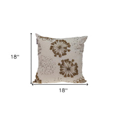 Natural and Golden Metallic Beaded Decorative Throw Pillow - Homeroots