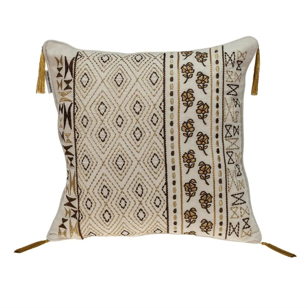 20" Beige Cotton Blend Throw Pillow - Homeroots - Flyclothing LLC
