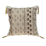 20" Beige Cotton Blend Throw Pillow - Homeroots