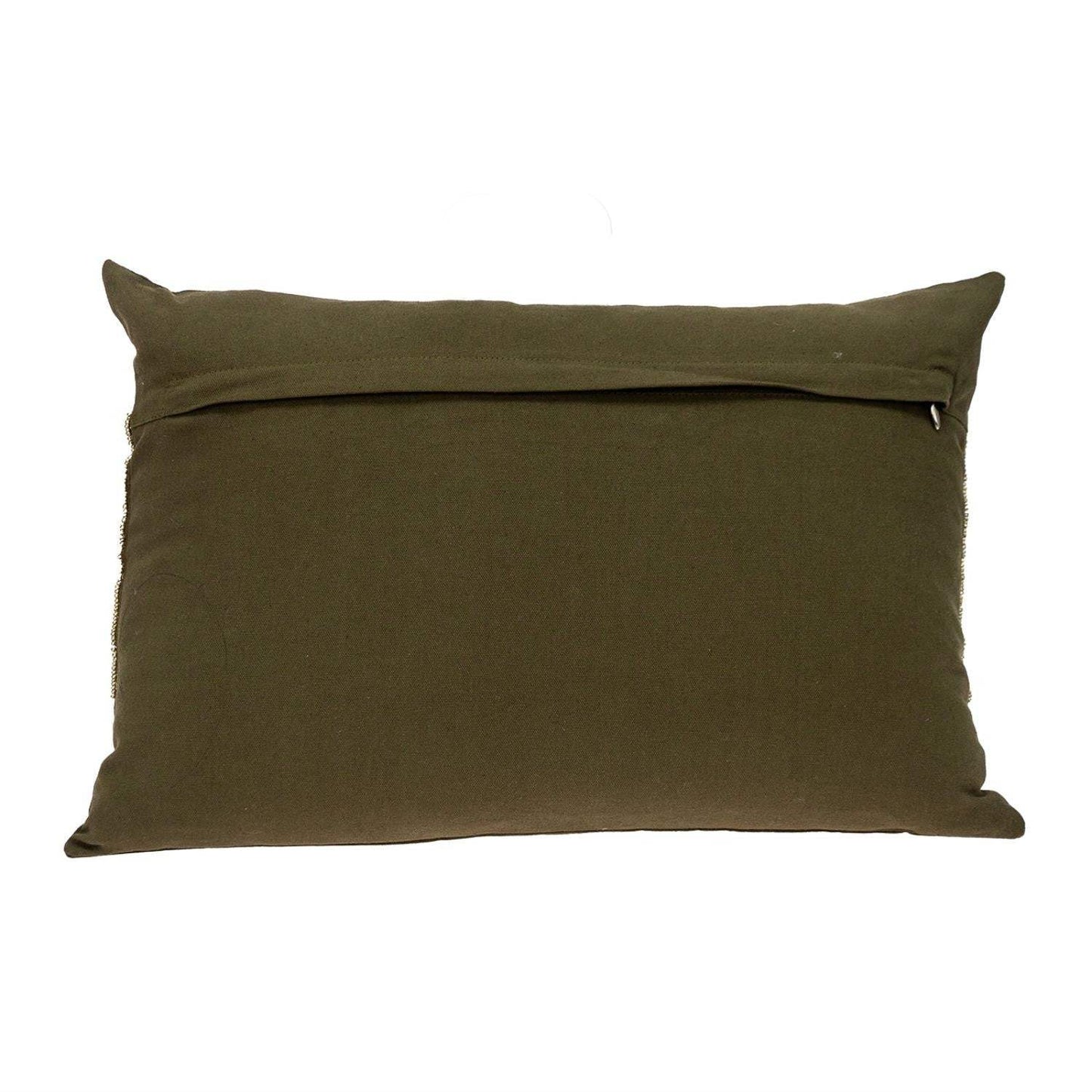 Glam Olive with Gold Sequins Lumbar Throw Pillow - Homeroots - Flyclothing LLC