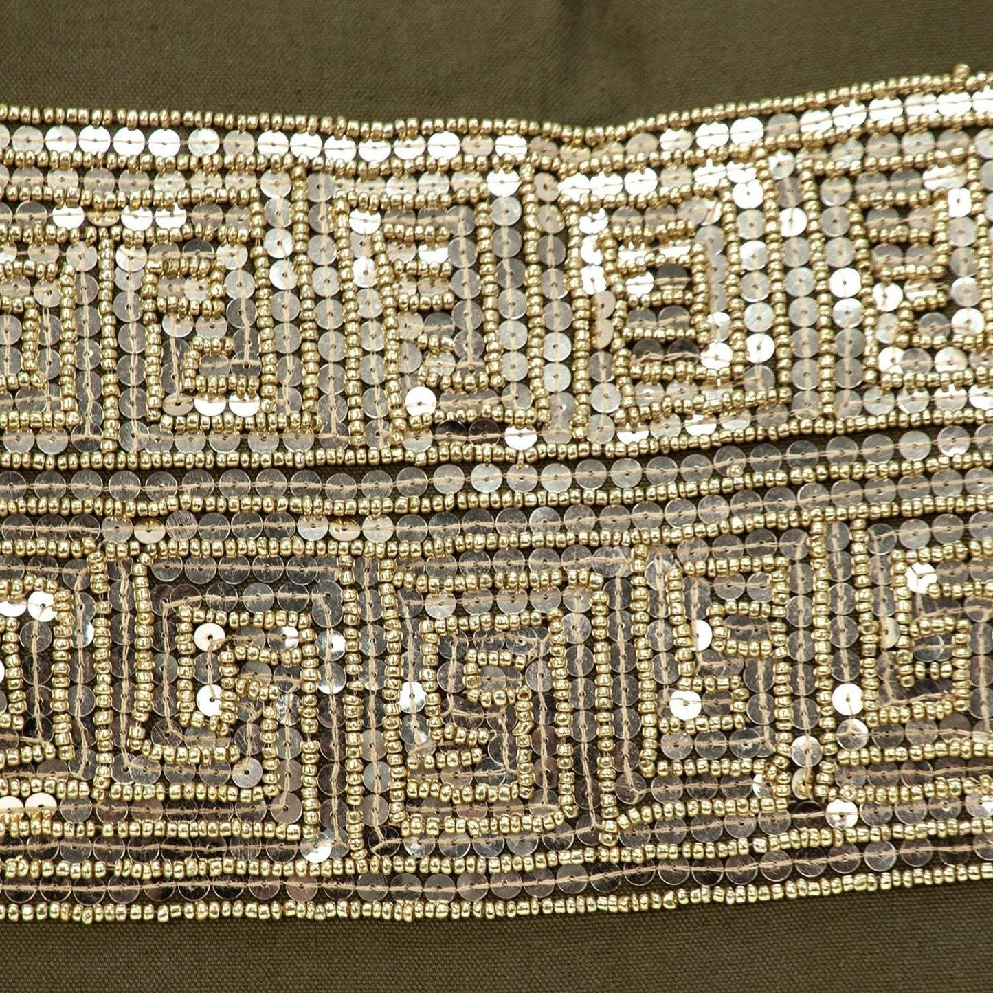 Glam Olive with Gold Sequins Lumbar Throw Pillow - Homeroots - Flyclothing LLC