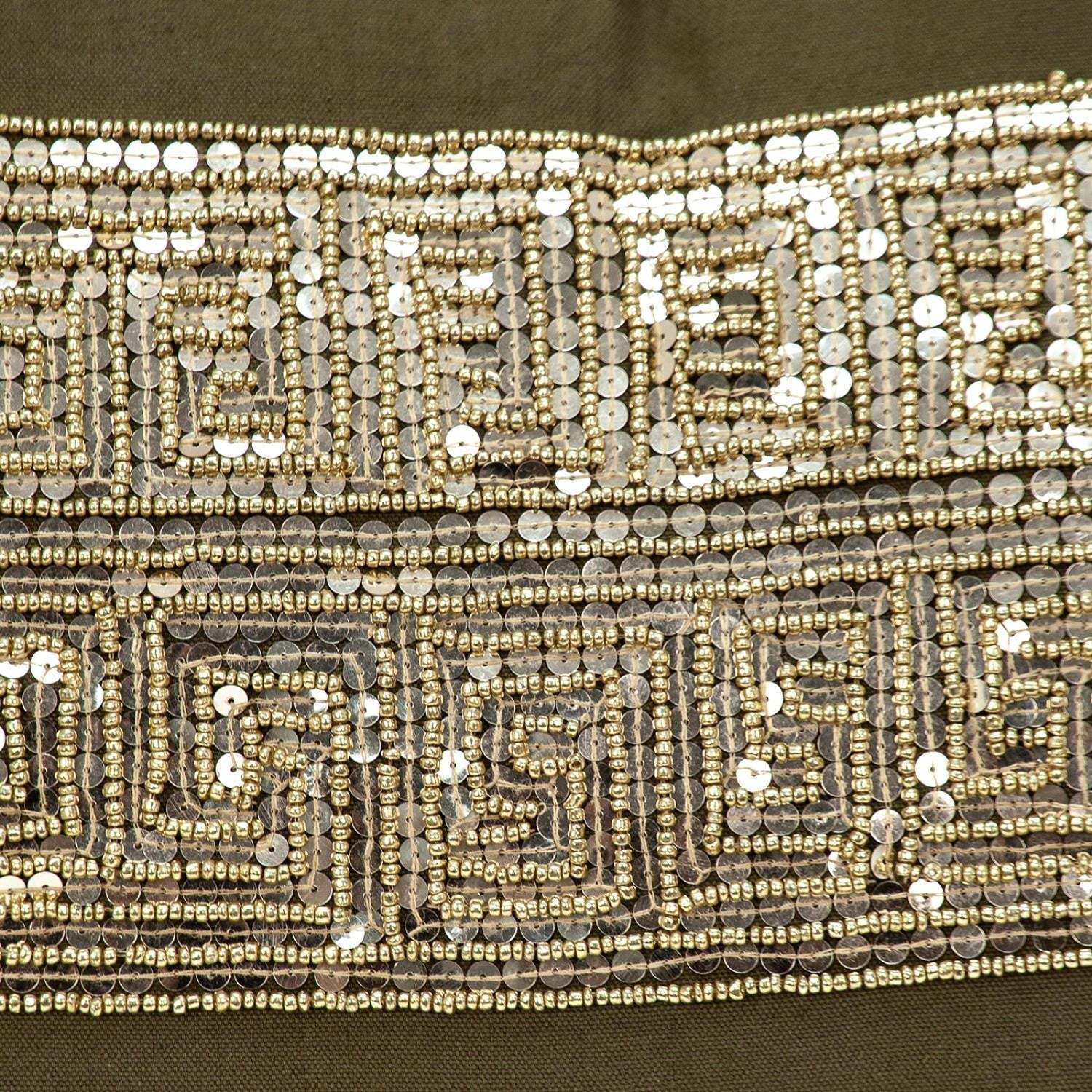 Glam Olive with Gold Sequins Lumbar Throw Pillow - Homeroots - Flyclothing LLC