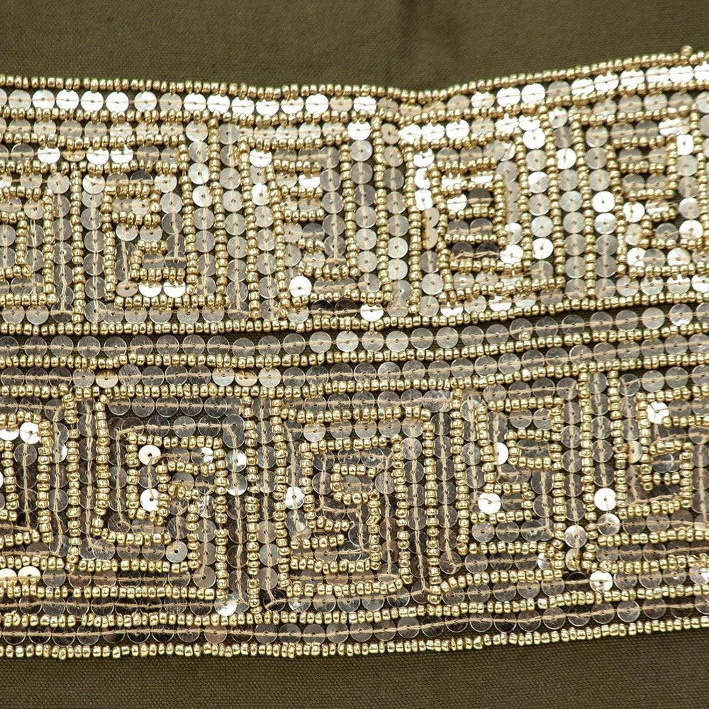 Glam Olive with Gold Sequins Lumbar Throw Pillow - Homeroots - Flyclothing LLC