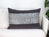 Glam Gray with Silver Sequins Lumbar Throw Pillow - Homeroots