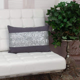 Glam Gray with Silver Sequins Lumbar Throw Pillow - Homeroots - Flyclothing LLC