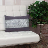 Glam Gray with Silver Sequins Lumbar Throw Pillow - Homeroots - Flyclothing LLC