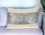 Glam Beige with Silver Sequins Lumbar Throw Pillow - Homeroots