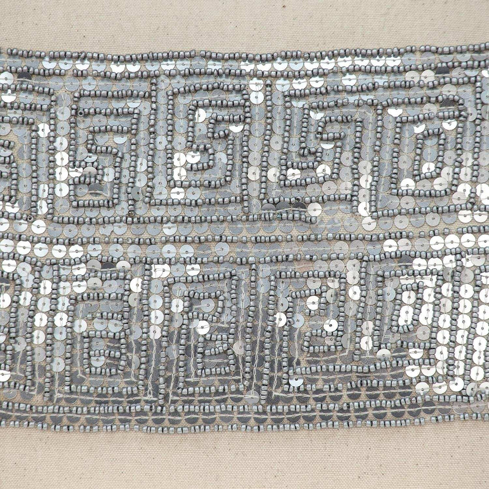 Glam Beige with Silver Sequins Lumbar Throw Pillow - Homeroots - Flyclothing LLC