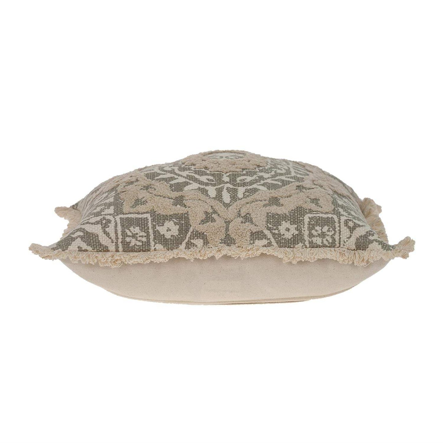 Boho Garland Beige and Khaki Decorative Accent Pillow - Homeroots - Flyclothing LLC